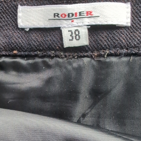 RODIER chocolate Brown Knee-Length wool A-Line Skirt size s. Made in Fr… - Picture 4 of 5